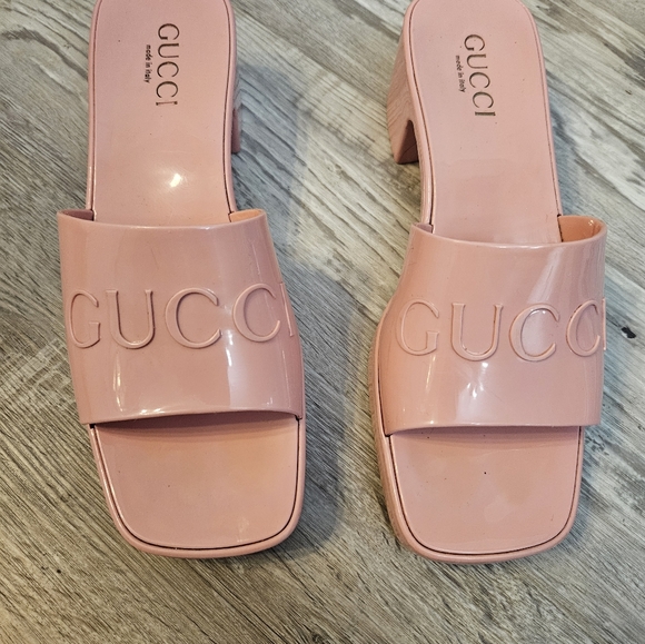 Gucci rubber sandals pink slides size 39 - Picture 7 of 8